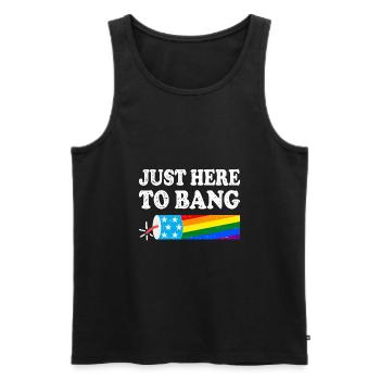 LGBT - Männer Premium Bio Tank Top - Schwarz - Vorne - Michal (187cm)