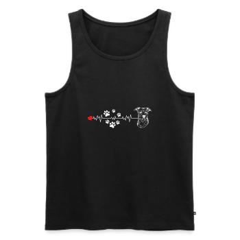 Staffordshire Terrier Heartbeat Lustige - Männer Premium Bio Tank Top - Schwarz - Vorne - Michal (187cm)