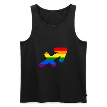 Signe du zodiaque Sagittaire LGBT - Débardeur bio Premium Homme - noir - Devant - Michal (187cm)