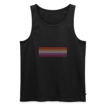Lesbian flag - Lesbian flag - Men's Premium Organic Tank Top - black - Front - AI Model Male 178 light (178cm)