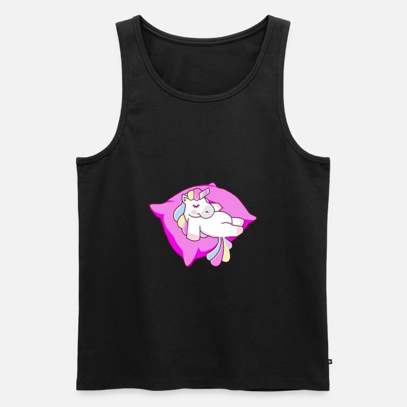 schlafendes Einhorn - Männer Premium Bio Tank Top - Schwarz