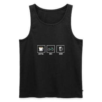 Coffee Bike Beer Awesome Designs T-Shirt - Men's Premium Organic Tank Top - black - Front - AI Model Male 178 light (178cm)