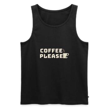 COFFEE PLEASE - Männer Premium Bio Tank Top - Schwarz - Vorne - AI Model Male 178 light (178cm)