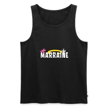 Marraine Baptême Auréole Anges - Débardeur bio Premium Homme - noir - Devant - Michal (187cm)
