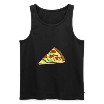 Pizza Pizzastück - Débardeur bio Premium Homme - noir - Devant - AI Model Male 178 light (178cm)