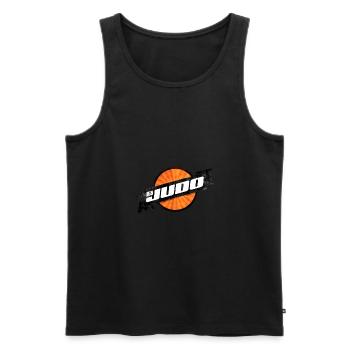 Judo Retro Logo - Männer Premium Bio Tank Top - Schwarz - Vorne - AI Model Male 178 light (178cm)