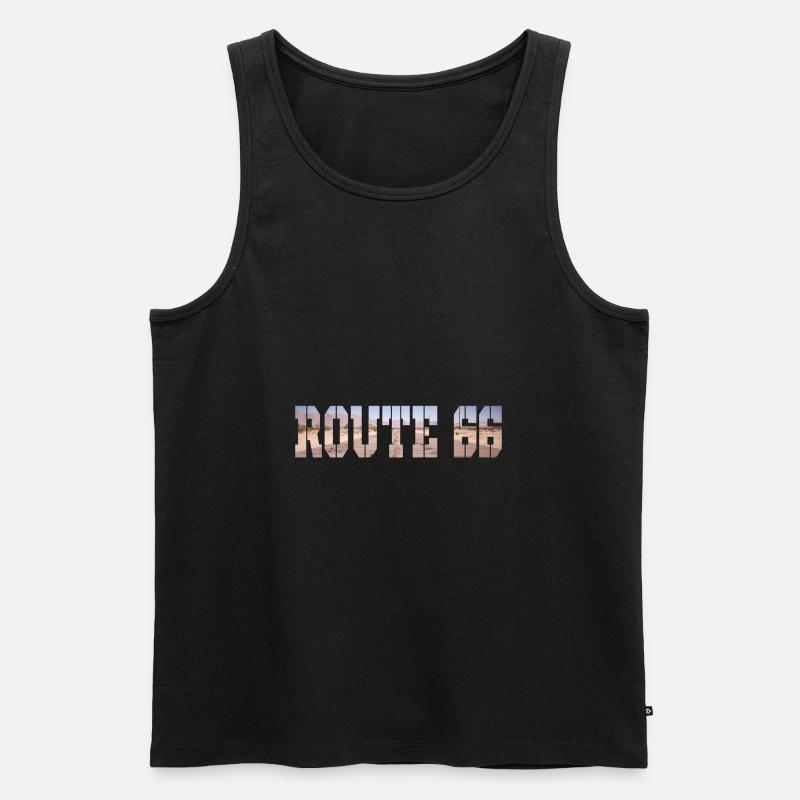 ROUTE 66 - Männer Premium Bio Tank Top - Schwarz