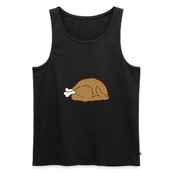 Cartoon turkey roast - Men's Premium Organic Tank Top - black - Front - AI Model Male 178 light (178cm)