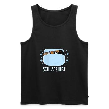 Schlafshirt Schlafanzug Pyjama Vögel kuscheln - Männer Premium Bio Tank Top - Schwarz - Vorne - Michal (187cm)