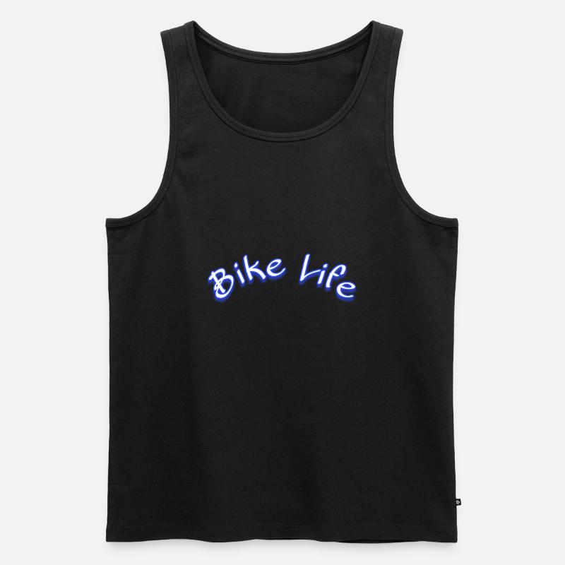 Bike Life basic gebogen - Männer Premium Bio Tank Top - Schwarz