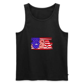 USA - Men's Premium Organic Tank Top - black - Front - Michal (187cm)
