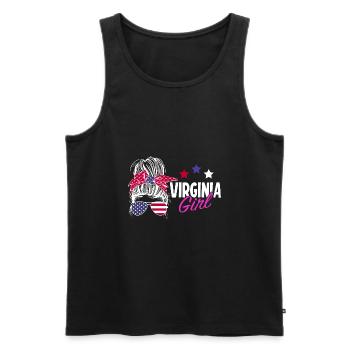 Virginia - Männer Premium Bio Tank Top - Schwarz - Vorne - AI Model Male 178 light (178cm)
