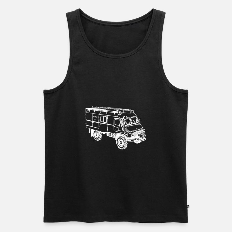 Unimog - Oldtimer - Tout-terrain - Pompiers - Débardeur bio Premium Homme - noir