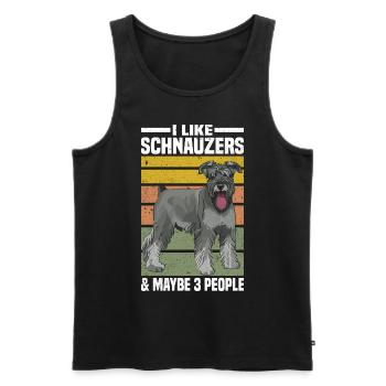 Schnauzer Liebhaber | Hunde Hund Haustier Geschenk - Männer Premium Bio Tank Top - Schwarz - Vorne - Michal (187cm)