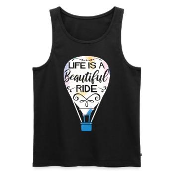 Heißluftballon fahren | Ballonfahrt Geschenkideen - Männer Premium Bio Tank Top - Schwarz - Vorne - Michal (187cm)