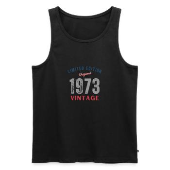 Vintage 1973 Gift Humor Anniversary 50 Years - Men's Premium Organic Tank Top - black - Front - Michal (187cm)