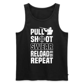 Wurfscheibenschießen | Skeet Sportschütze Geschenk - Männer Premium Bio Tank Top - Schwarz - Vorne - Michal (187cm)