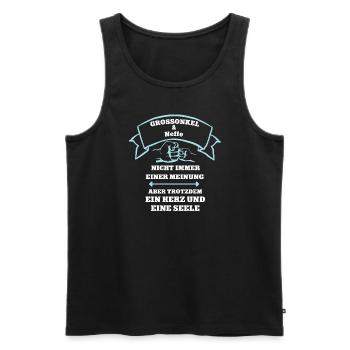 Neffe Grossonkel Partnerlook Team Patenkind Pate - Männer Premium Bio Tank Top - Schwarz - Vorne - Michal (187cm)