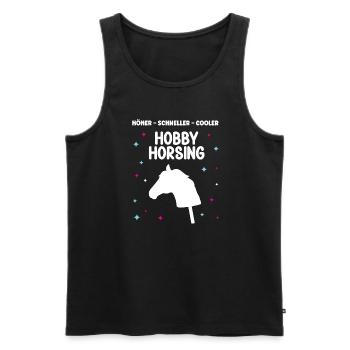 Hobby Horse Steckenpferde Reiter Hobby Horsing - Männer Premium Bio Tank Top - Schwarz - Vorne - Michal (187cm)