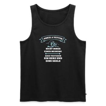 Team Onkel und Vetter Partnerlook Familie Cousin - Männer Premium Bio Tank Top - Schwarz - Vorne - AI Model Male 178 light (178cm)