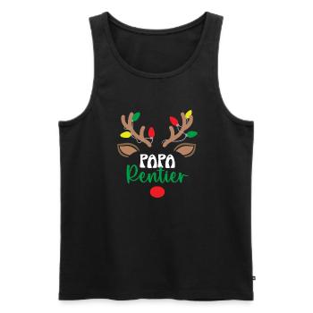 Rentier Papa Weihnachtsoutfit Lustig Weihnachten - Männer Premium Bio Tank Top - Schwarz - Vorne - Michal (187cm)