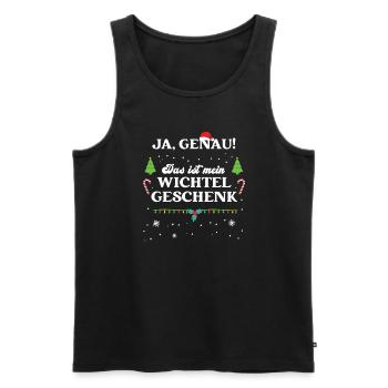 Wichteln Weihnachten Wichtelgeschenk XMAS Feier - Männer Premium Bio Tank Top - Schwarz - Vorne - AI Model Male 178 light (178cm)