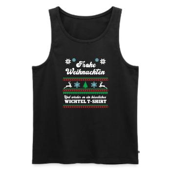 Frohe Weihnachten Hässliches Wichtelshirt Wichteln - Männer Premium Bio Tank Top - Schwarz - Vorne - AI Model Male 178 light (178cm)