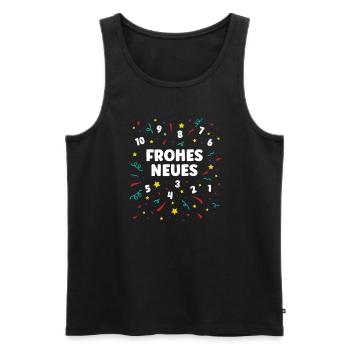 Frohes Neues Jahr Neujahr Konfetti Silvester Party - Männer Premium Bio Tank Top - Schwarz - Vorne - Michal (187cm)