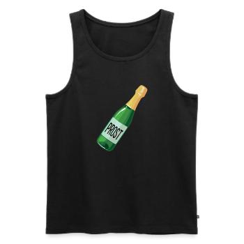 Sekt Sektflasche Kostüm Karneval Prost Prosecco - Männer Premium Bio Tank Top - Schwarz - Vorne - Michal (187cm)