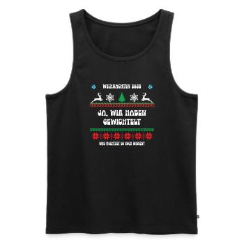 Weihnachten 2025 Wichtelspiel Julklapp Wichteln - Männer Premium Bio Tank Top - Schwarz - Vorne - AI Model Male 178 light (178cm)