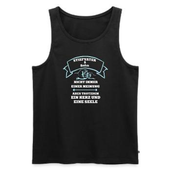Vater Sohn Partnerlook Team Stiefvater Adoptivsohn - Männer Premium Bio Tank Top - Schwarz - Vorne - Michal (187cm)