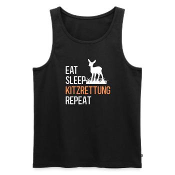 Kitzrettung Kitzretter Rehkitz Retten Tierretter - Männer Premium Bio Tank Top - Schwarz - Vorne - Michal (187cm)