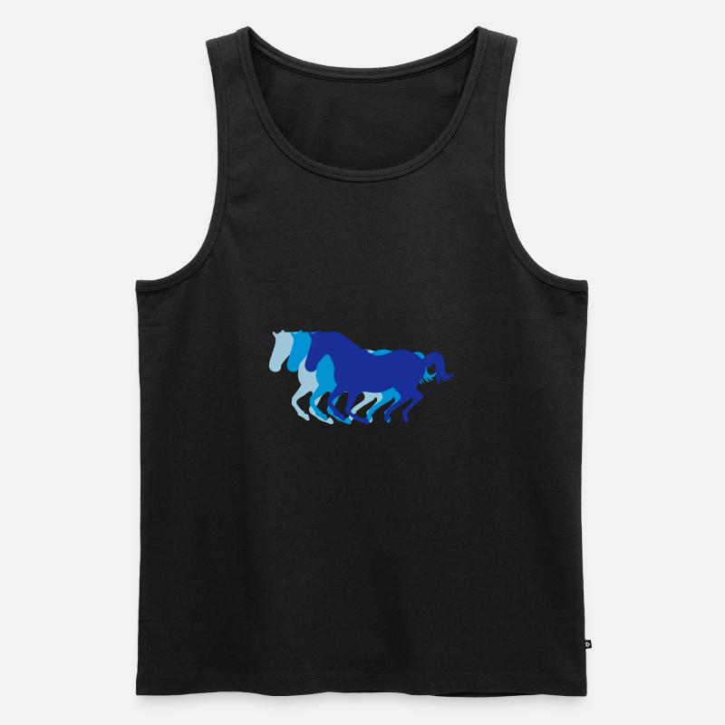 Drei Pferde im Galopp - Männer Premium Bio Tank Top - Schwarz