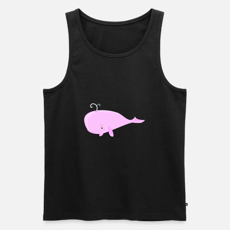 Wal Pink - Männer Premium Bio Tank Top - Schwarz