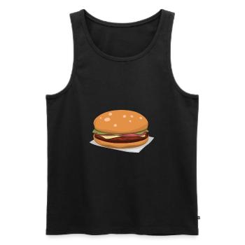 Leckerer Hamburger - Männer Premium Bio Tank Top - Schwarz - Vorne - AI Model Male 178 light (178cm)