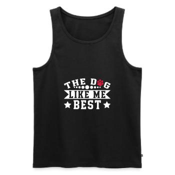Le chien m'aime le mieux - Débardeur bio Premium Homme - noir - Devant - Michal (187cm)