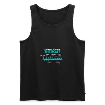 Anatomy of a Rowing Boat - Rowing Oarsman Oars - Men's Premium Organic Tank Top - black - Front - AI Model Male 178 light (178cm)