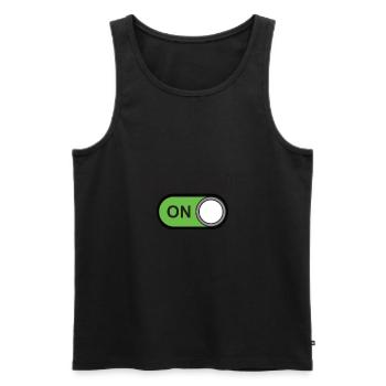 COOL MODE ON - Men's Premium Organic Tank Top - black - Front - AI Model Male 178 light (178cm)