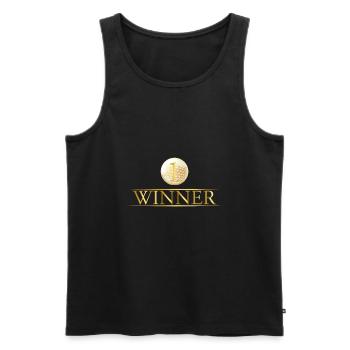 Golf winner golf ball place gift trophy sport - Men's Premium Organic Tank Top - black - Front - AI Model Male 178 light (178cm)