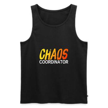CHAOS COORDINATOR - gradient & white office humor - Men's Premium Organic Tank Top - charcoal grey - Front - Alexander (188cm)