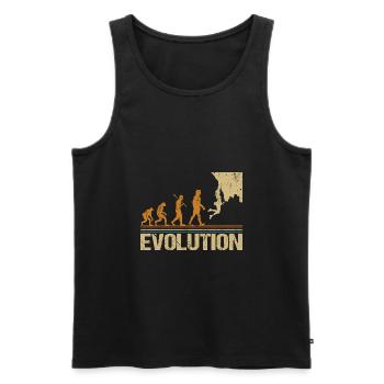 Evolution Klettern Lustig Witziges für Kletterer - Männer Premium Bio Tank Top - Schwarz - Vorne - AI Model Male 178 light (178cm)
