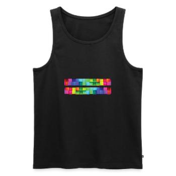 Rainbow Regenbogen Pride Homosexual Kleidung Mann - Männer Premium Bio Tank Top - Schwarz - Vorne - Michal (187cm)