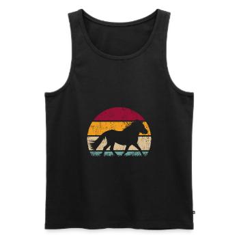 Shetland Poney Vintage Retro - Débardeur bio Premium Homme - noir - Devant - Michal (187cm)