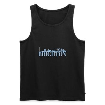 Brighton England Skyline Geschenk Idee UK - Männer Premium Bio Tank Top - Schwarz - Vorne - Michal (187cm)