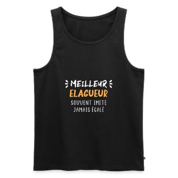 Souvent imité jamais égalé meilleur Elagueur - Débardeur bio Premium Homme - noir - Devant - AI Model Male 178 light (178cm)