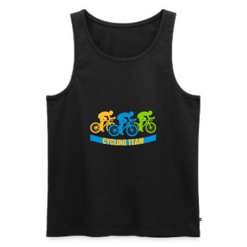 Cycling Team Bike - Men's Premium Organic Tank Top - black - Front - Michal (187cm)