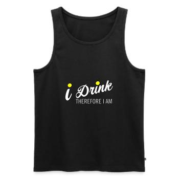 Ich trinke, also bin ich - Männer Premium Bio Tank Top - Schwarz - Vorne - Michal (187cm)
