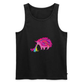 igel ,kotzen,kotzdender igel ,regenbogen,bunt,pink - Männer Premium Bio Tank Top - Schwarz - Vorne - AI Model Male 178 light (178cm)