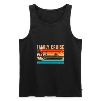 Croisière familiale - Débardeur bio Premium Homme - noir - Devant - AI Model Male 178 light (178cm)