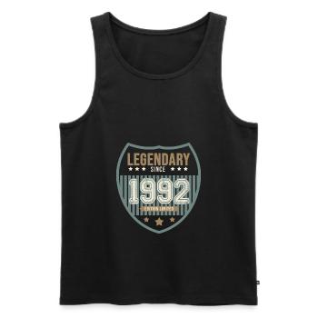 anniversaire 1992 legendaire 30 ans - Débardeur bio Premium Homme - noir - Devant - Michal (187cm)